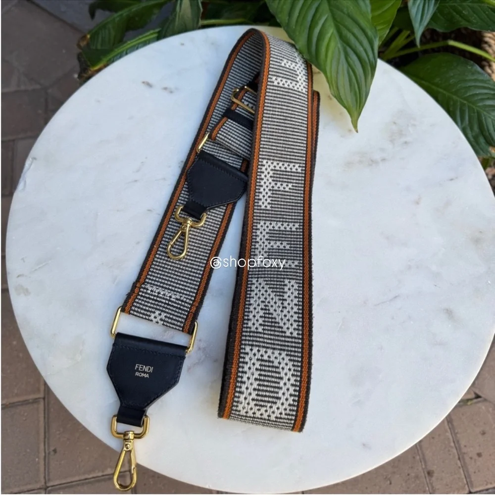 Fendi Strap You Adjustable Woven Wide Guitar Crossbody Strap - Picture 3 of 12